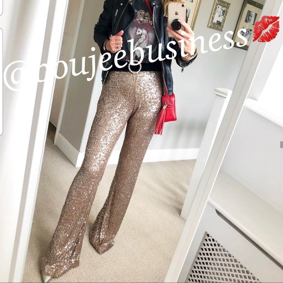 ZARA BNWT Flared Sequin Pants - Picture 2 of 6